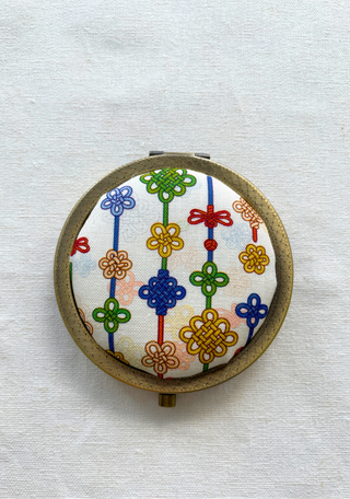 Miroir compact en tissu traditionnel coréen