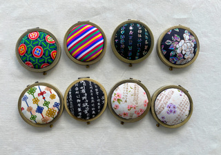 Miroir compact en tissu traditionnel coréen