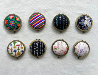 Miroir compact en tissu traditionnel coréen