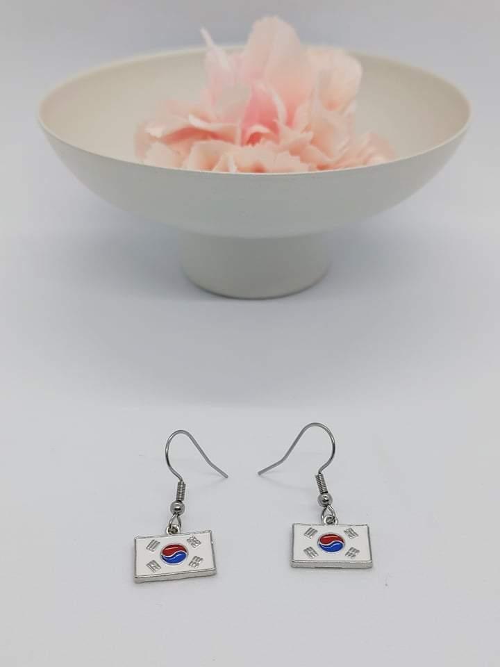 Boucles d'oreilles drapeau Corée du Sud - La Bouclette