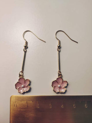 Boucles d'oreilles fleur rose - La Bouclette