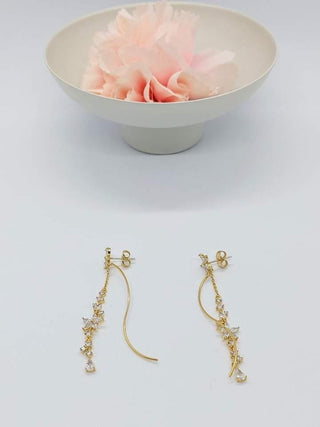 Boucles d'oreilles  Neige fondue sur fleur d'hiver - La Bouclette