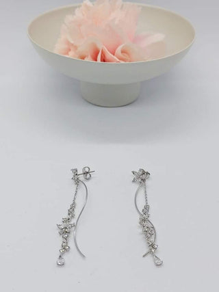 Boucles d'oreilles  Neige fondue sur fleur d'hiver - La Bouclette