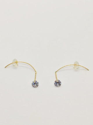 Boucles d'oreilles OR 14 CARATS et diamand en zirconium. - La Bouclette