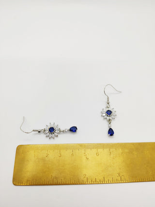 Boucles d'oreilles soleil bleu - La Bouclette