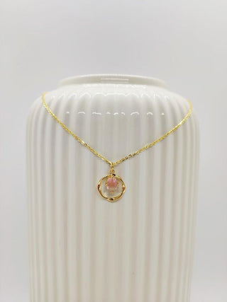 Collier en argent 925 larme rose - La Bouclette