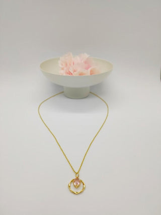 Collier en argent 925 larme rose - La Bouclette