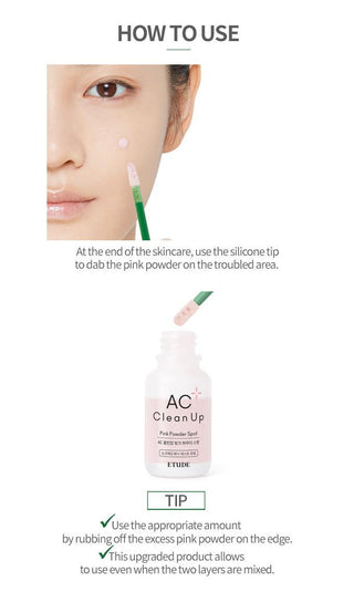 Etude House - AC Clean Up Pink Powder Spot 15ml - La Bouclette